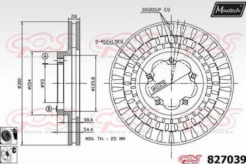 Maxtech 827039.6060 - Тормозной диск autospares.lv