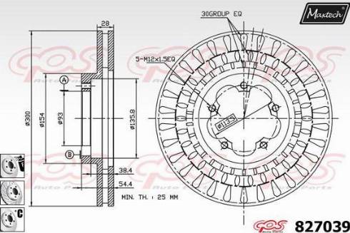 Maxtech 827039.6880 - Тормозной диск autospares.lv