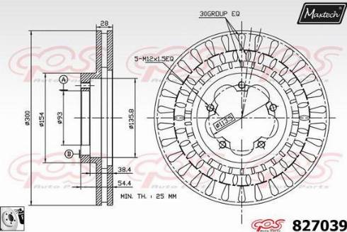 Maxtech 827039.0080 - Тормозной диск autospares.lv