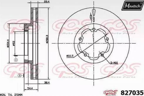 Maxtech 827035.0000 - Тормозной диск autospares.lv