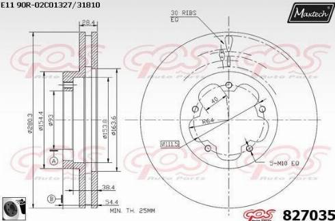 Maxtech 827035.0060 - Тормозной диск autospares.lv