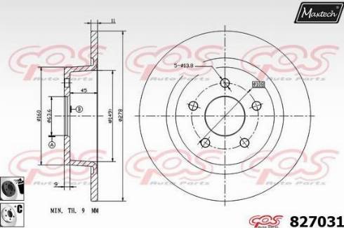 Maxtech 827031.6060 - Тормозной диск autospares.lv