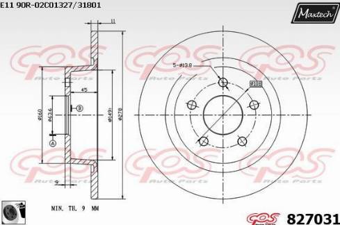 Maxtech 827031.0060 - Тормозной диск autospares.lv