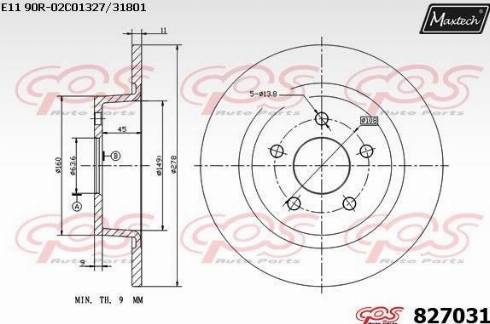 Maxtech 827031.0000 - Тормозной диск autospares.lv