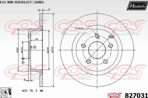 Maxtech 827031.0080 - Тормозной диск autospares.lv