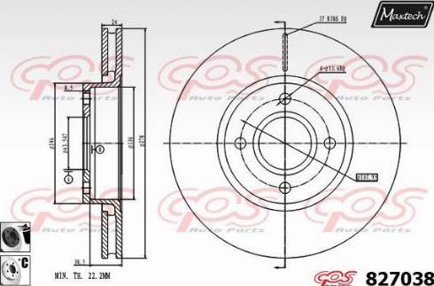 Maxtech 827038.6060 - Тормозной диск autospares.lv