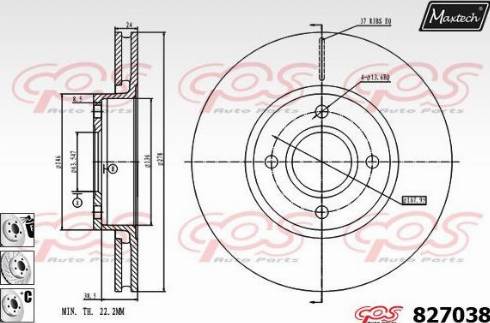 Maxtech 827038.6980 - Тормозной диск autospares.lv