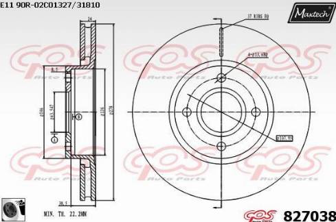 Maxtech 827038.0060 - Тормозной диск autospares.lv