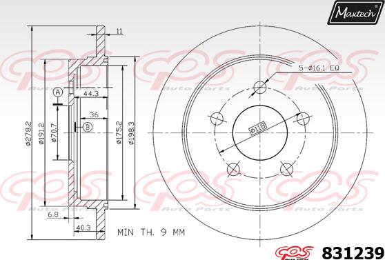 Maxtech 827038 - Тормозной диск autospares.lv