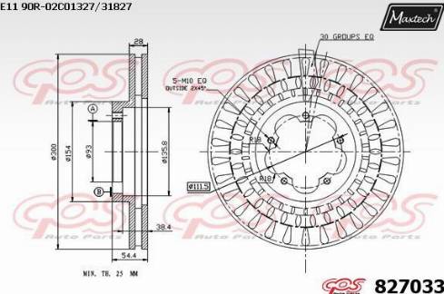 Maxtech 827033.0000 - Тормозной диск autospares.lv