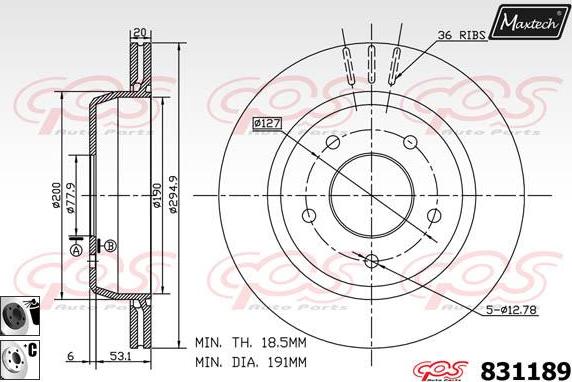 Maxtech 827033 - Тормозной диск autospares.lv