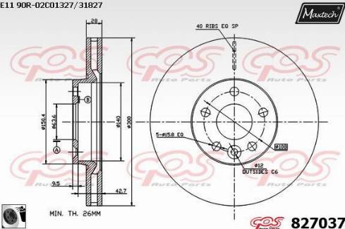 Maxtech 827037.0060 - Тормозной диск autospares.lv