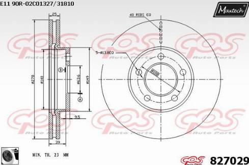 Maxtech 827029.0060 - Тормозной диск autospares.lv