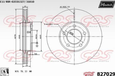 Maxtech 827029.0080 - Тормозной диск autospares.lv