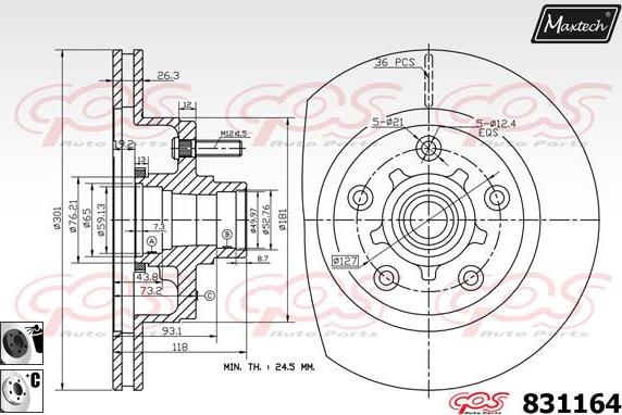 Maxtech 827029 - Тормозной диск autospares.lv