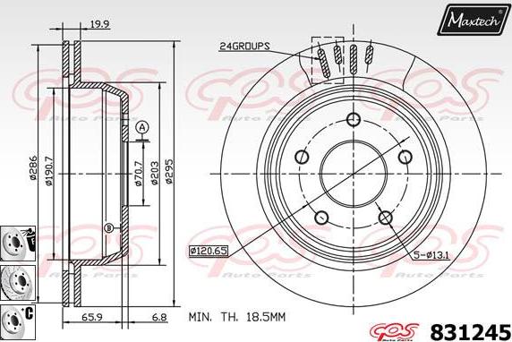 Maxtech 827024 - Тормозной диск autospares.lv