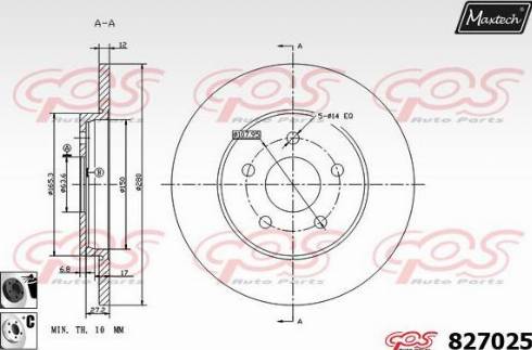 Maxtech 827025.6060 - Тормозной диск autospares.lv