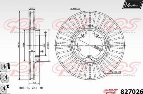 Maxtech 827026.6880 - Тормозной диск autospares.lv