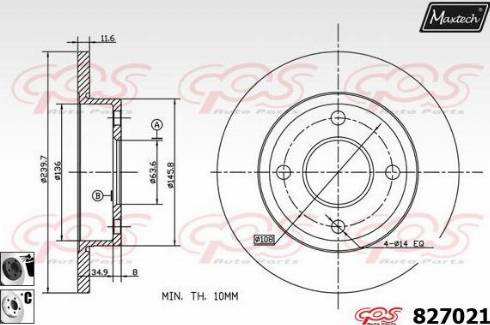 Maxtech 827021.6060 - Тормозной диск autospares.lv