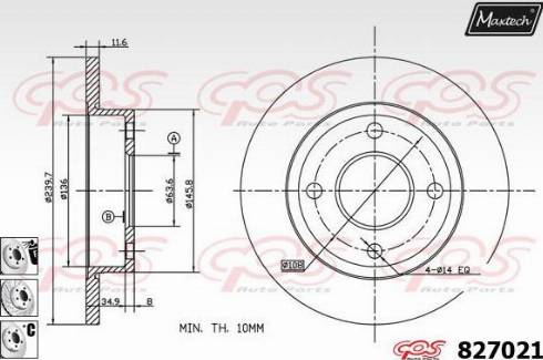 Maxtech 827021.6880 - Тормозной диск autospares.lv