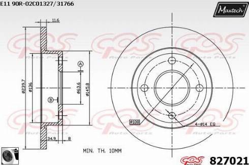 Maxtech 827021.0060 - Тормозной диск autospares.lv