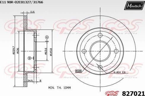 Maxtech 827021.0000 - Тормозной диск autospares.lv