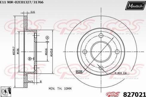 Maxtech 827021.0080 - Тормозной диск autospares.lv