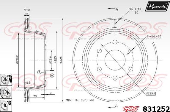 Maxtech 827021 - Тормозной диск autospares.lv