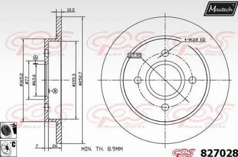 Maxtech 827028.6060 - Тормозной диск autospares.lv