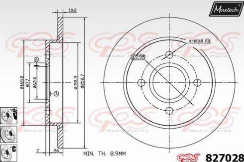 Maxtech 827028.6880 - Тормозной диск autospares.lv