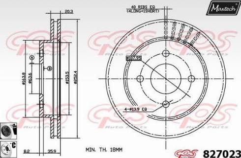 Maxtech 827023.6060 - Тормозной диск autospares.lv