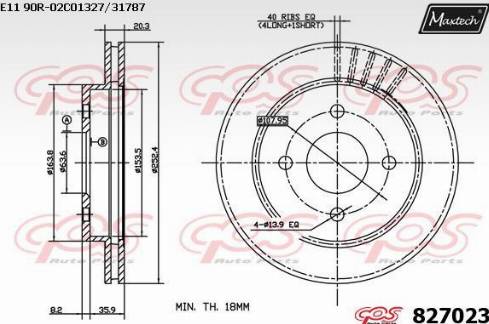 Maxtech 827023.0000 - Тормозной диск autospares.lv