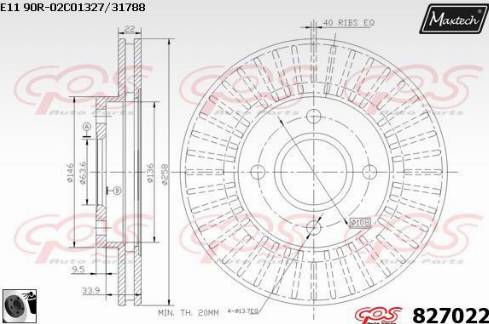 Maxtech 827022.0060 - Тормозной диск autospares.lv