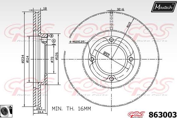 Maxtech 827027 - Тормозной диск autospares.lv