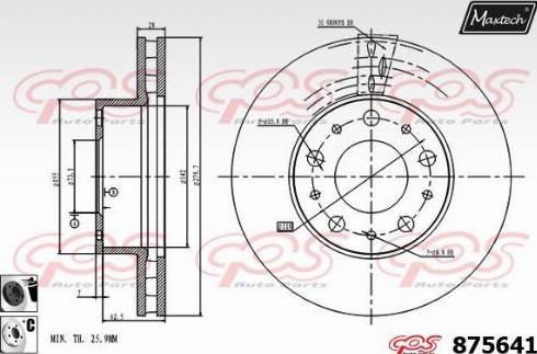 Maxtech 875641.6060 - Тормозной диск autospares.lv