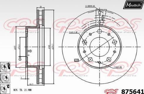 Maxtech 875641.6980 - Тормозной диск autospares.lv