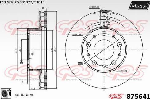 Maxtech 875641.0060 - Тормозной диск autospares.lv