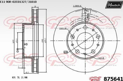 Maxtech 875641.0000 - Тормозной диск autospares.lv