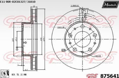 Maxtech 875641.0080 - Тормозной диск autospares.lv