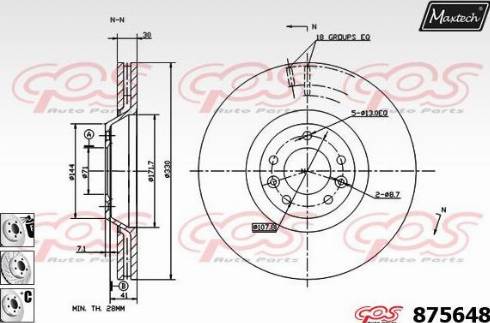 Maxtech 875648.6980 - Тормозной диск autospares.lv