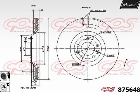 Maxtech 875648.6060 - Тормозной диск autospares.lv