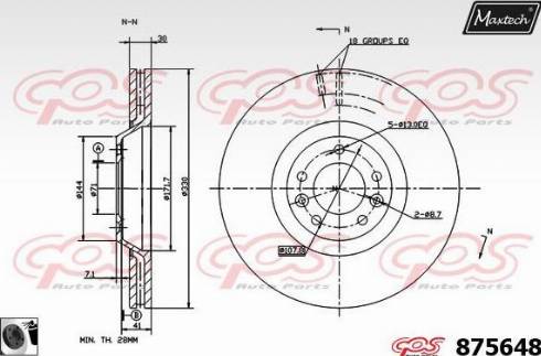 Maxtech 875648.0060 - Тормозной диск autospares.lv