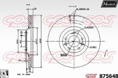 Maxtech 875648.0080 - Тормозной диск autospares.lv