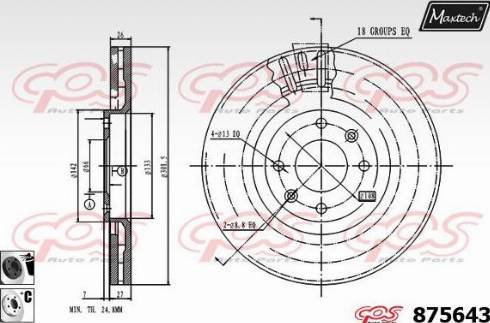 Maxtech 875643.6060 - Тормозной диск autospares.lv