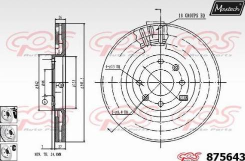 Maxtech 875643.6880 - Тормозной диск autospares.lv