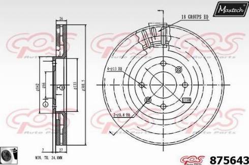 Maxtech 875643.0060 - Тормозной диск autospares.lv