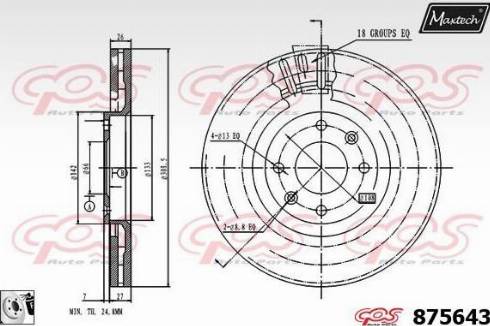 Maxtech 875643.0080 - Тормозной диск autospares.lv