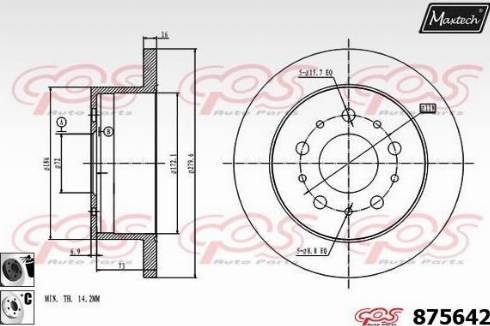 Maxtech 875642.6060 - Тормозной диск autospares.lv