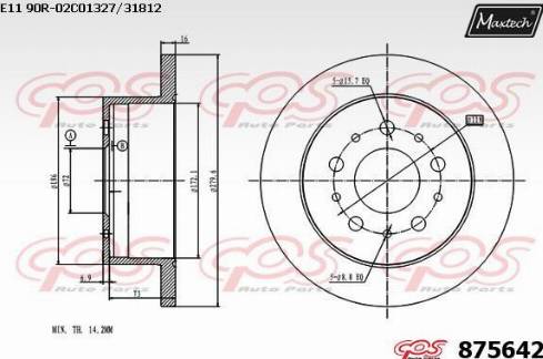 Maxtech 875642.0000 - Тормозной диск autospares.lv