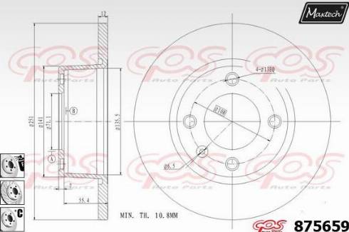 Maxtech 875659.6980 - Тормозной диск autospares.lv